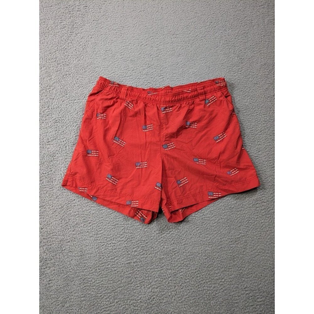 Columbia PFG Super Backcast Water Shorts Womens XL Flag USA Patriotic Red